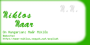 miklos maar business card