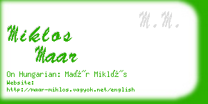 miklos maar business card